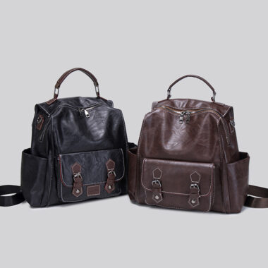 2024 Retro British Style Backpack for Women – Stylish College & Travel Bag