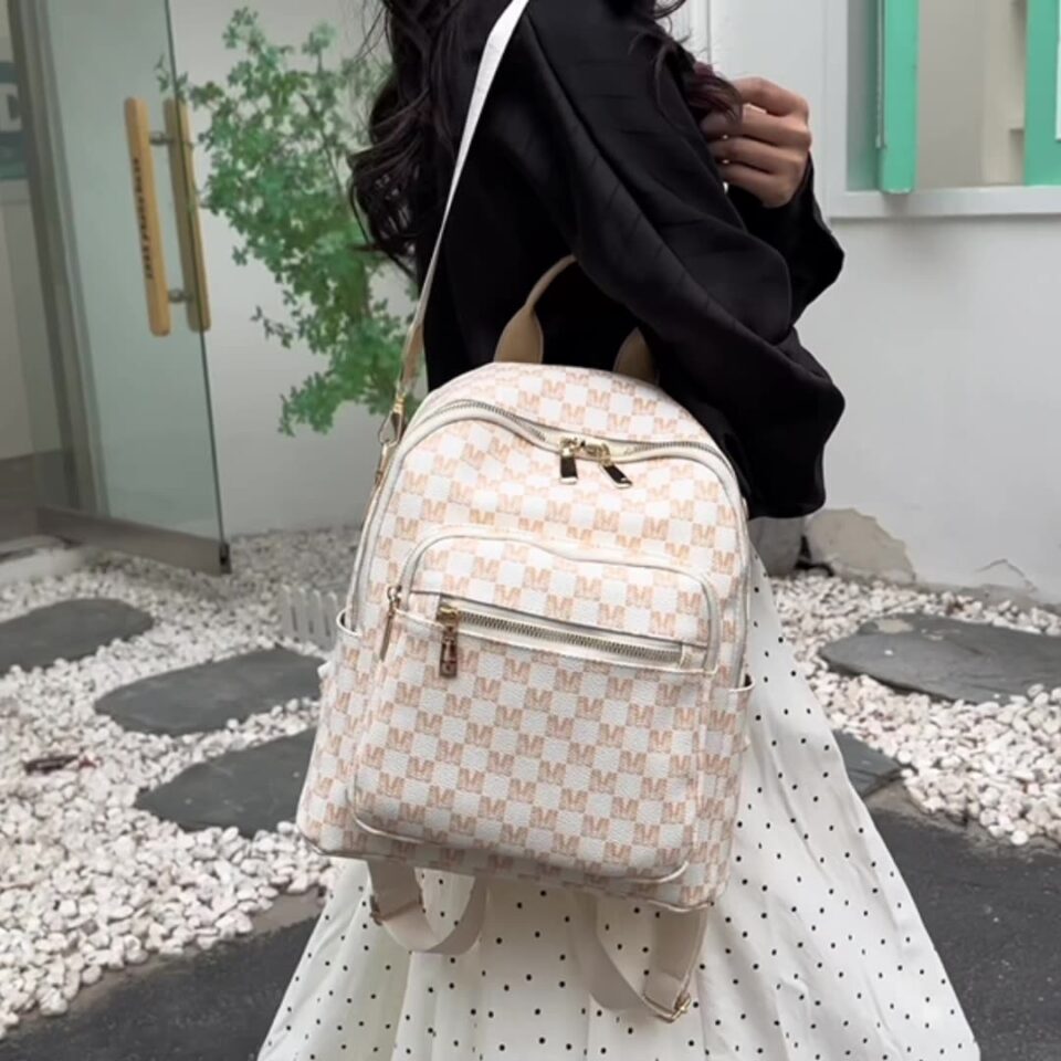 Stylish Vintage Letter Print Women’s Backpack - 3-in-1 Large Capacity