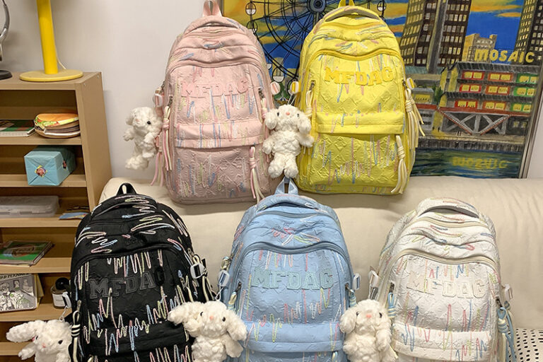 Korean Style Letter Print Backpack for Girls – Large Capacity Casual School Bag
