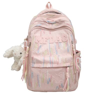 Korean Style Letter Print Backpack for Girls – Large Capacity Casual School Bag