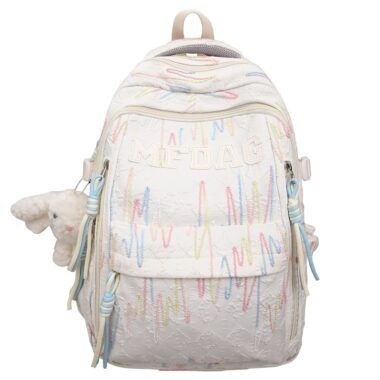 Korean Style Letter Print Backpack for Girls – Large Capacity Casual School Bag