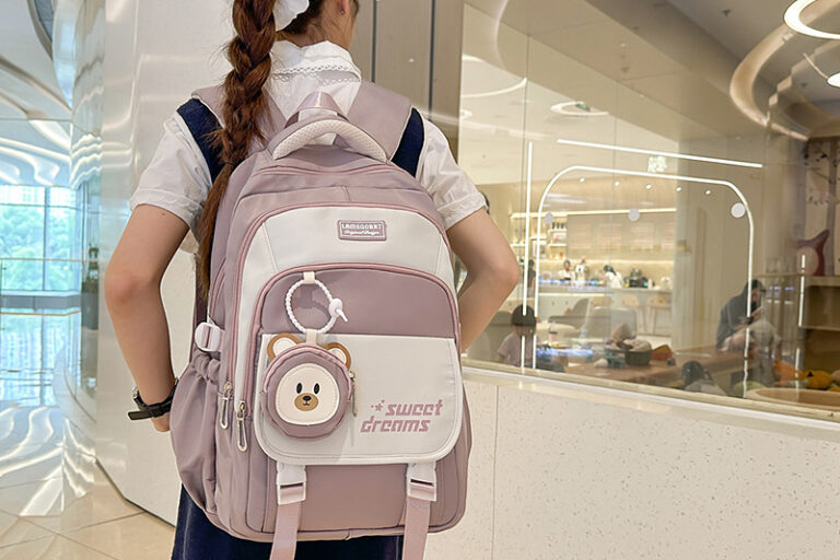 Large Capacity Backpack for High School & College Girls – Stylish Student Bag