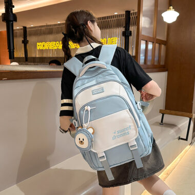 Large Capacity Backpack for High School & College Girls – Stylish Student Bag